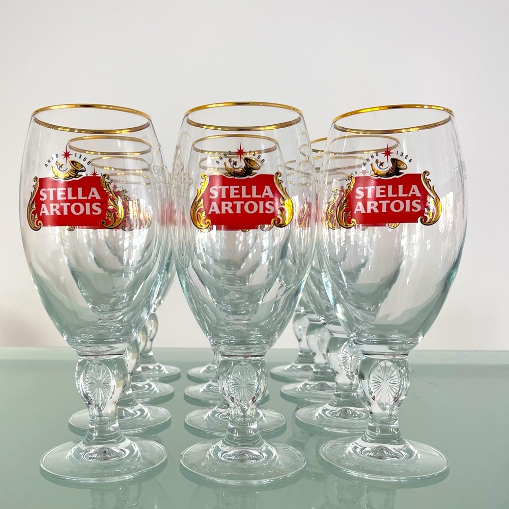 Stella Artois 12 NEW Original Glass Chalice, 33cl.